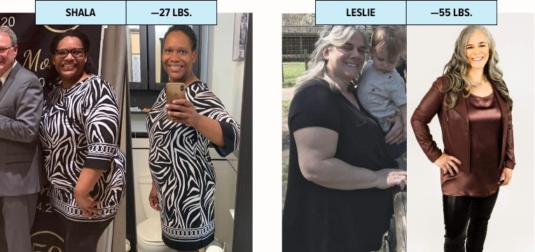 women over 40 celebrating weightloss while eating more than 1300 calories a day